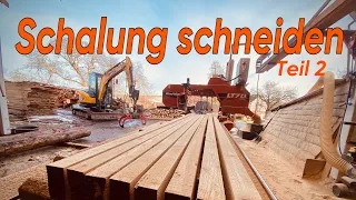 Schalung schneiden mit dem Sägewerk