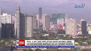 PSA: 4.9% ang inflation rate nitong Abril na bahagyang mataas sa 4% noong Marso | 24 Oras News Alert