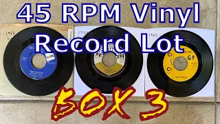 Box Three Of The 45 RPM Vinyl Records Lot - Garage Rock, Oldies, Soul