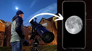 The Moon Live Video on my Phone Through My 8" Telescope