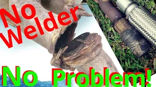 How to Repair a Broken Exhaust Pipe  without Welder, How to fix a Flex pipe Muffler with no Welder