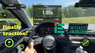 2018 Audi A4 B9 IE Stage 2 0-60 run with the dragy and launch control