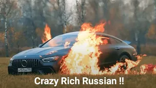 Crazy Rich Russian Burn His Car || Mercedes AMG GT63S On Fire