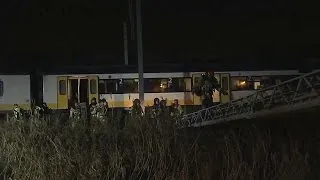 Trein in brand bij Sloterdijk