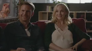 The Vampire Diaries 7x09 Alaric and Caroline go to a prenatal classes