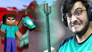 HEROBRINE KIDNAPPED MY MINECRAFT HORSE! BUT I FOUND A TRIDENT!  - RAWKNEE