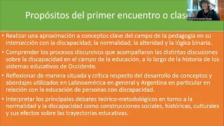 Pedagogía Especial: Clase 1 - Unidad I