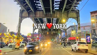 NEW YORK CITY - EVENING DRIVE - BROADWAY AVE - BROOKLYN, NY