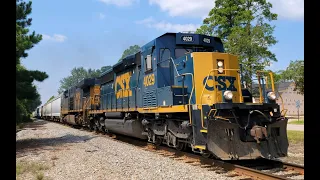 CSX L645-27 coming NB through Elgin with SD40-3 4029 leading