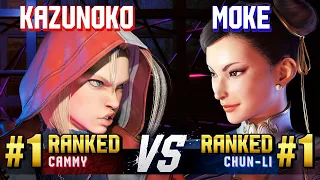 SF6 ▰ KAZUNOKO (#1 Ranked Cammy) vs MOKE (#1 Ranked Chun-Li) ▰ High Level Gameplay