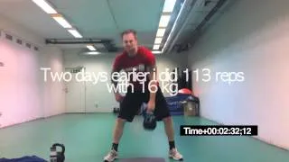 Kettlebell snatch test 100 reps in 5 minutes