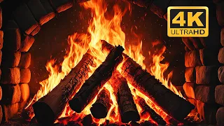 🔥 Cozy Fireplace 4K (12 Hours No Music) Fireplace with Crackling Fire Sounds. Cozy Winter Ambience