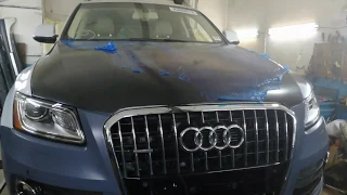 Audi Q-5 Америка лобовой удар ( восстановление геометрии без ремонта лонжеронов)