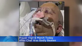 Prayer vigil, march held for chef badly beaten in Chinatown