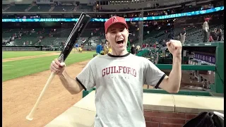 Getting a signed bat from Mike Trout at Globe Life Park!