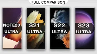 Samsung S23 Ultra Vs Galaxy S22 Ultra Vs Galaxy S21 Ultra Vs Galaxy Note20 Ultra Review in 2023