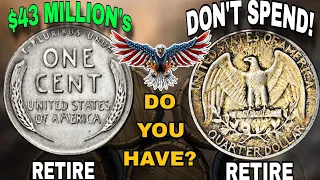 Super Rare Top 50 steel+Wheat penny One dollar,Quarter Dollar Coins in History-Pennies worth money!