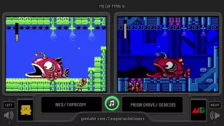 Mega Man 2 (Nes vs Sega Genesis) Side by Side Comparison