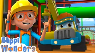 Danger at the Construction zone | Blippi Wonders | Cartoons for Kids - Explore With Me!