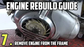 Remove the engine from the frame  - Vespa LML Engine rebuild tutorial Part 7