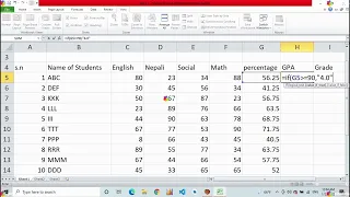 --MSExcel --|| Design a MARKSHEET with GPA ,GRADE ,PERCENTAGE and RANK in Excel || Nepali--