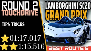 Asphalt 9 | Grand Prix Lamborghini SC20 | Round 2 | Best TD Guides [1⭐1:17.017] [2⭐1:15.516]