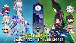 C0 Ayaka Freeze and C1 Tighnari Spread - Genshin Impact Abyss 3.7 - Floor 12 9 Stars