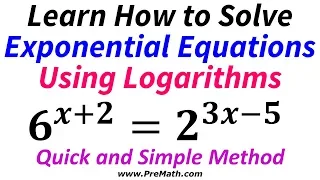 How to Solve Exponential Equations using Logarithms with Different Bases - Quick and Simple Method