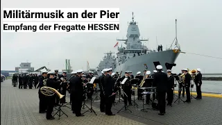 German Navy Band welcomes frigate with military music after combat mission in the Red Sea