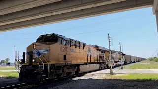 UP 8207 Leads Northbound Empty Coal Train At Wonder World Dr In San Marcos, Texas on 5/18/2024