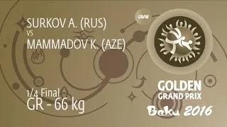 1/4 GR - 66 kg: A. SURKOV (RUS) df. K. MAMMADOV (AZE), 3-2