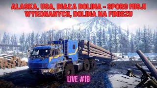 🔴 SnowRunner Live#19 PL - Alaska, USA, Biała Dolina - Sporo misji wykonanych, Dolina na finiszu