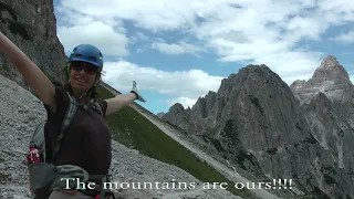 Klettersteigen (via ferrata/ high level hiking) in the Italian Sextener Dolomites