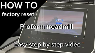 How to factory reset Proform treadmill - also known as pinhole reset