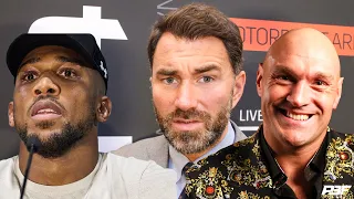 EDDIE HEARN REACTS TO TYSON FURY'S COMMENTS ON ANTHONY JOSHUA, TONY BELLEW PICKING USYK, WILDER