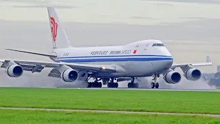 35 WET BIG Planes Landing | A380, A350, B747 | At Amsterdam Schiphol Airport