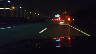 Night drive with Mercedes-benz 230E W124 to Amsterdam over the A4 highway