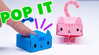 Origami CUTE CAT BUTTON TOY [origami pop it, origami fidget toy]