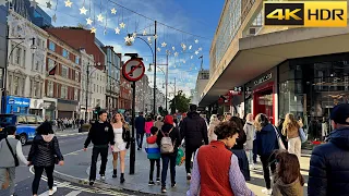 London's Sunny Autumn 🍁 Christmas Prep for 2023 | London Autumn Walk [4K HDR]