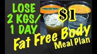 Fat Free Body Meal Plan / Lose 2Kg in a Day | Pumpkin Soup Diet Versatile Vicky