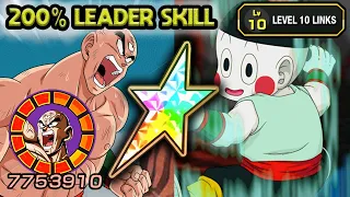 200% LEADER SKILL! 100% INT LR TIEN LEVEL 10 LINKS! Dragon Ball Z Dokkan Battle