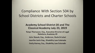Compliance with Section 504 for School Districts