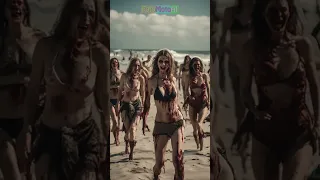 Artificial Intelligence Captured the Portrait of #Beach Going #Zombie Women #shortvideo