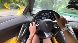 Lamborghini Aventador mountain drive POV 兰博基尼大牛金华北山
