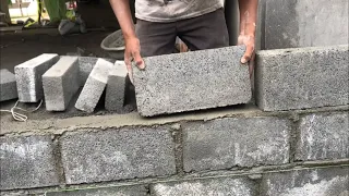 Cement blocks wall construction for compound