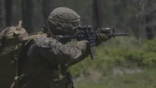 US Marines In Squad Live Fire Field Exercise