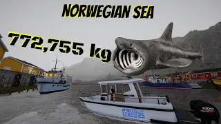 Russian Fishing 4 RF4 - Norwegian Sea - Personal record 772.755 kg Basking shark