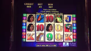 Brazil Bonus Round at $45/pull on the Brazil Slot Machine in Blackhawk, CO