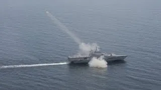 RBS15 Mk2  launched from Visby class stealth corvette