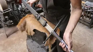 Forging a Battle ready bastard sword, part 6, making the scabbard.